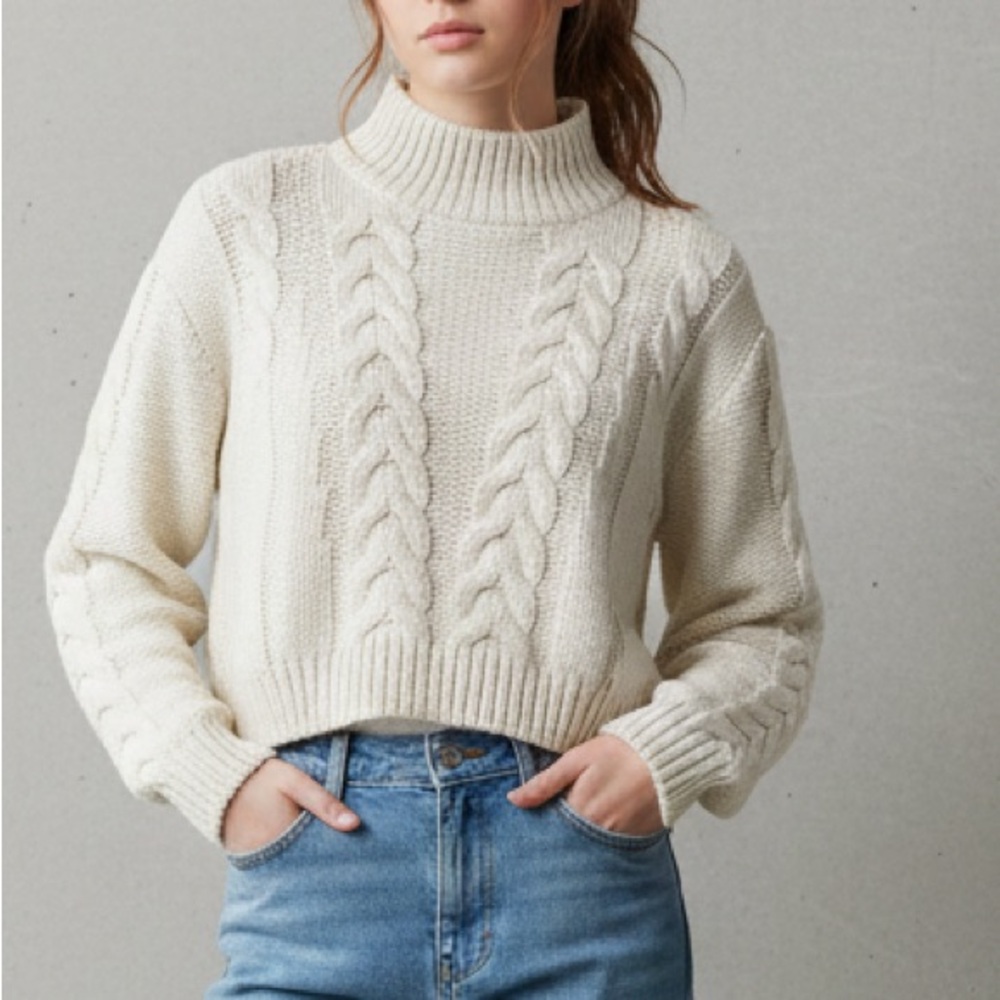 Nikka k Women Cream Cable Knit Sweater